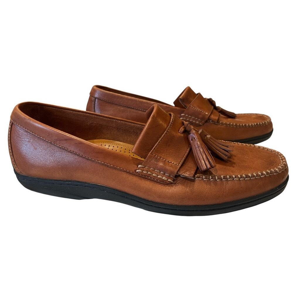 Brown Leather Tassel Loafers
